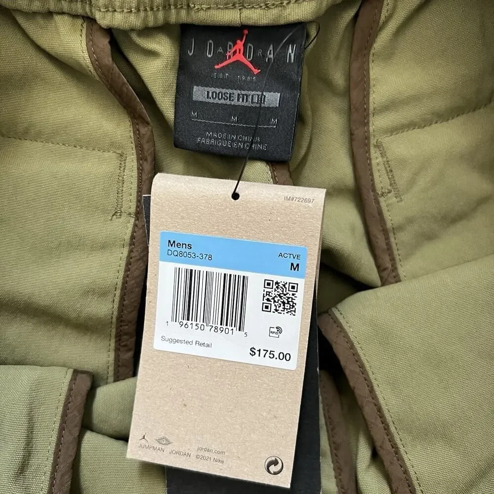 Nike Jordan 23 Engineered Woven Cargo Pants Green Men's Medium DQ8053-378 NWT